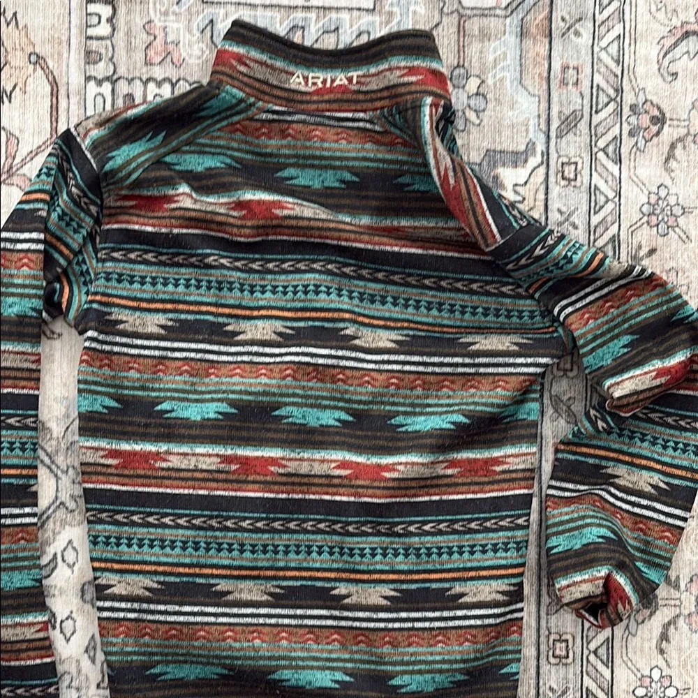 Ariat Black and Brown Zip Up Sweater - Picture 3 of 3